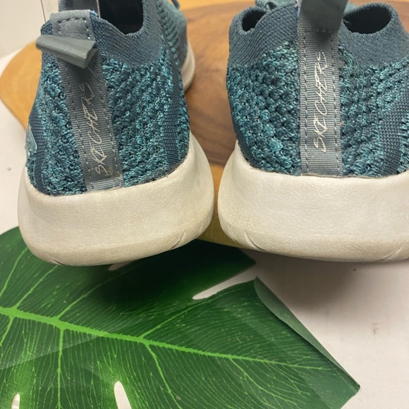 Skechers Cooled Memory Foam Cooled Blue Green Sneakers - Picture 4 of 8